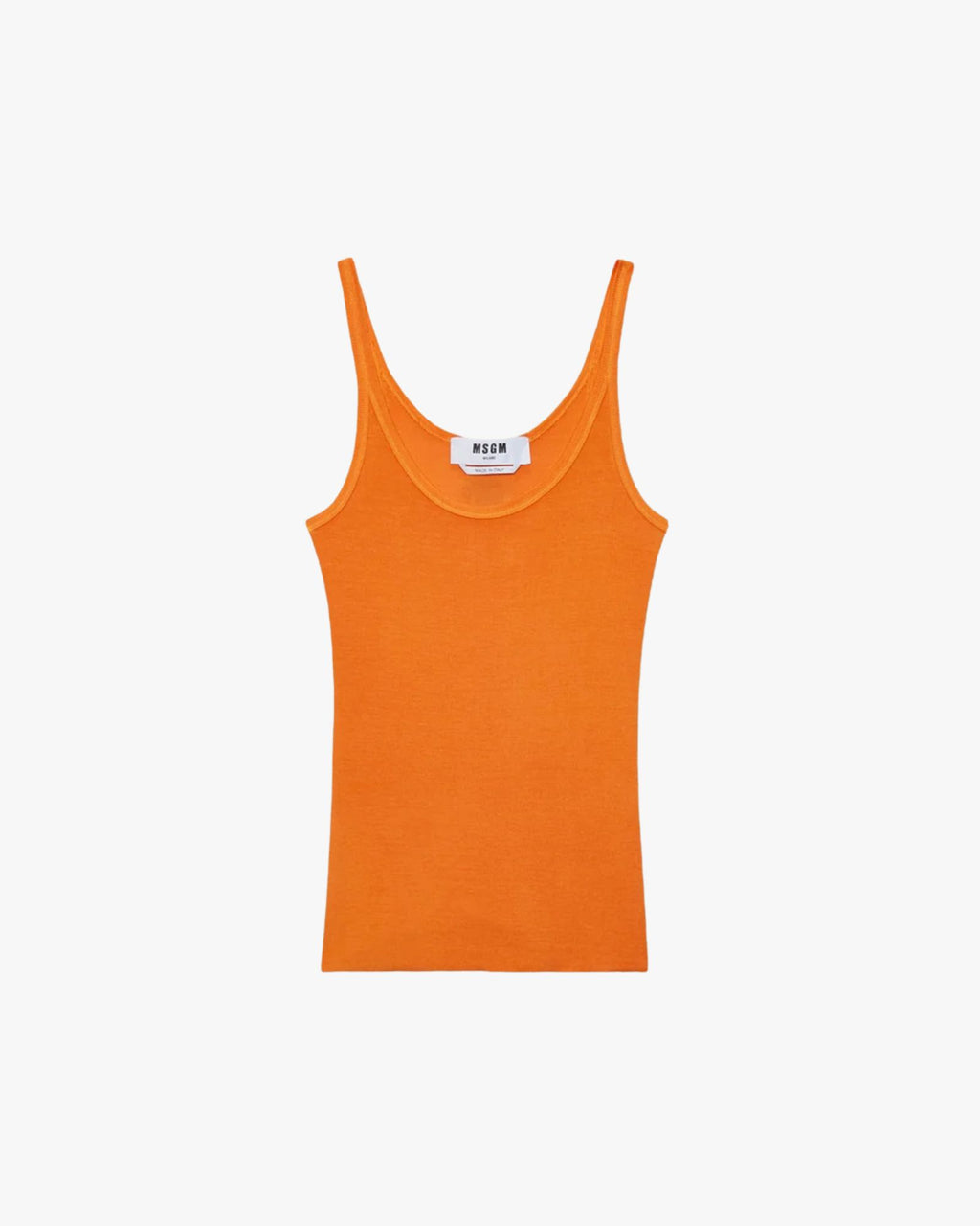 Orange Ribbed Viscose Top