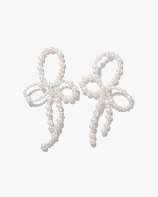 Whopping Great Pearl and Recycled Silver Earrings