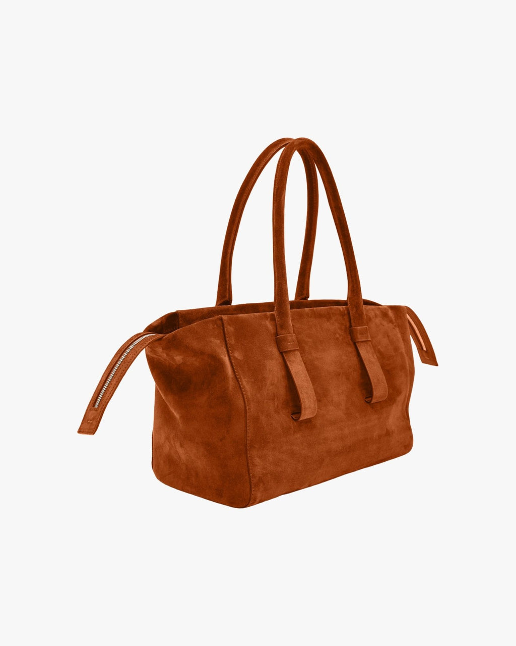 Medium-Sized Soft Suede Shopping Bag Brown Shopping Portici Small