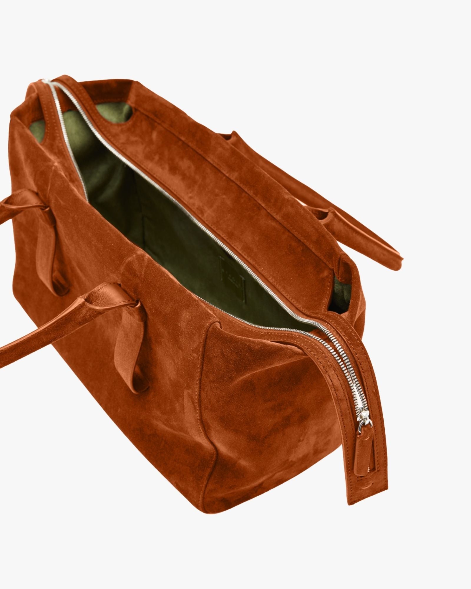 Medium-Sized Soft Suede Shopping Bag Brown Shopping Portici Small