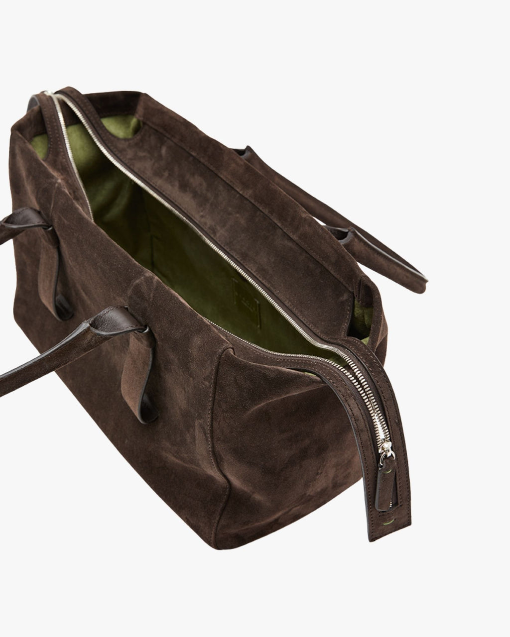 Medium-Sized Soft Suede Shopping Bag Dark Brown Shopping Portici Small