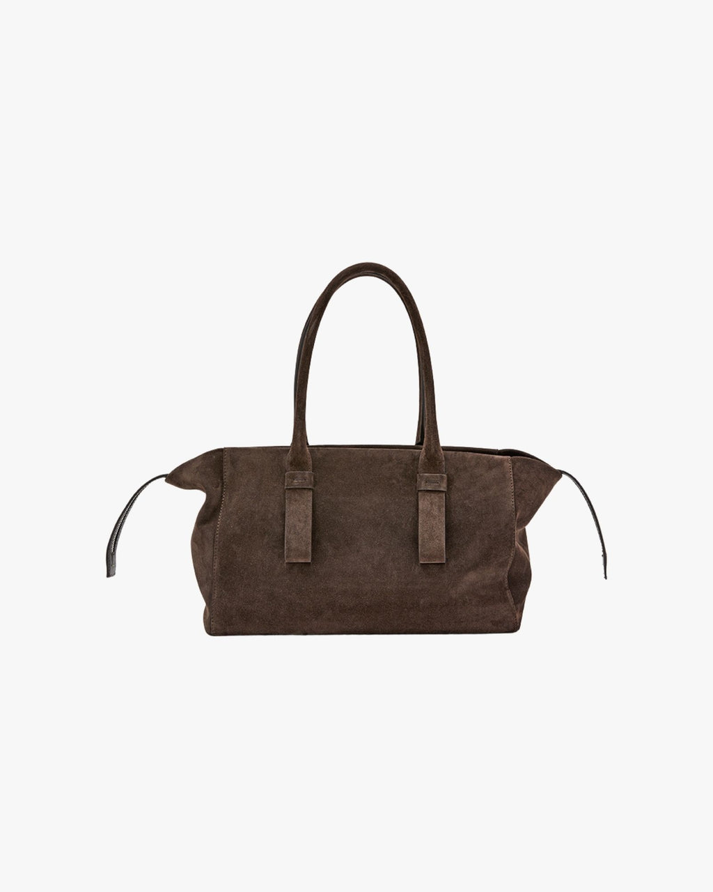 Medium-Sized Soft Suede Shopping Bag Dark Brown Shopping Portici Small