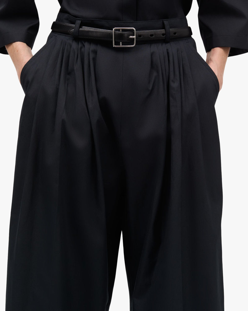 Pantaloni in popeline Paji Signature neri