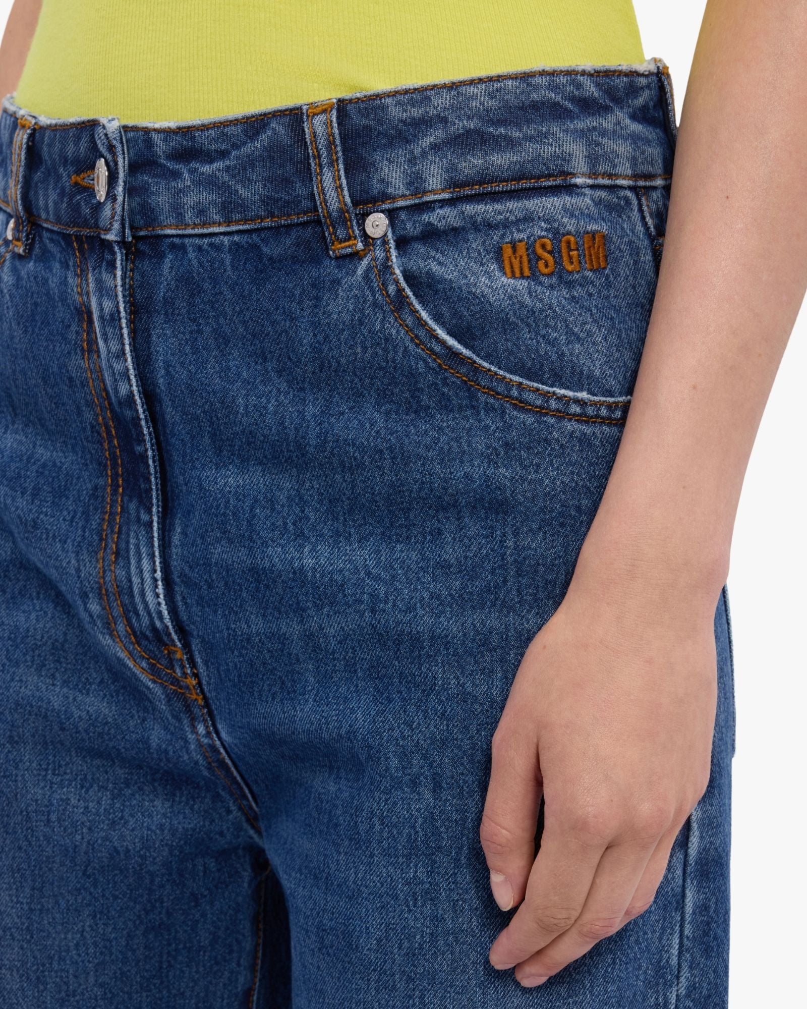 MSGM Blue Denim Pants