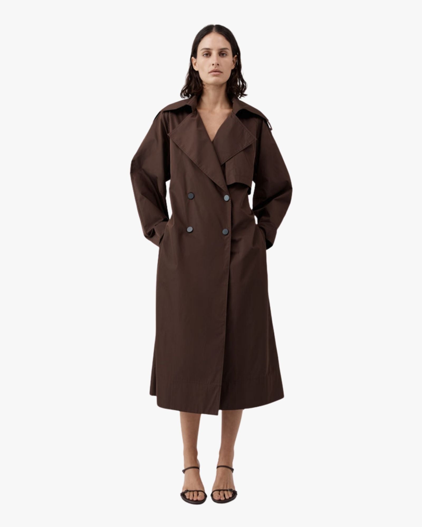 Paper Taffeta Relaxed Trench Mocha