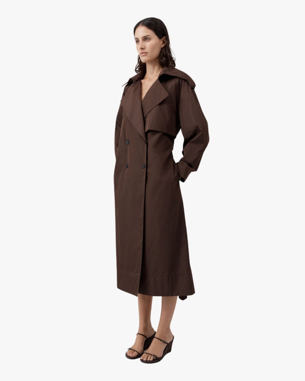 Paper Taffeta Relaxed Trench Mocha