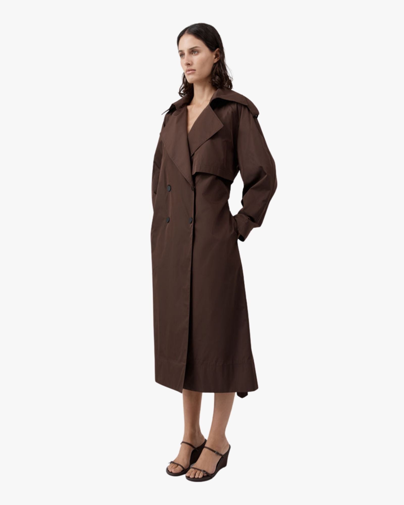 Paper Taffeta Relaxed Trench Mocha
