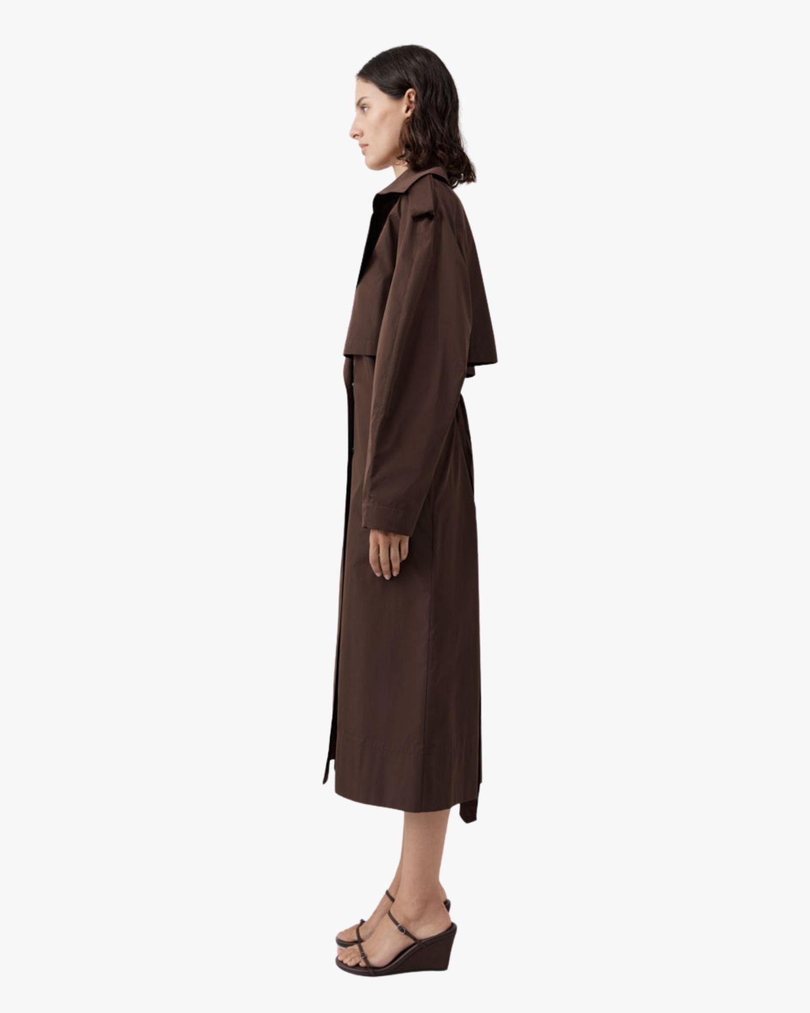 Paper Taffeta Relaxed Trench Mocha