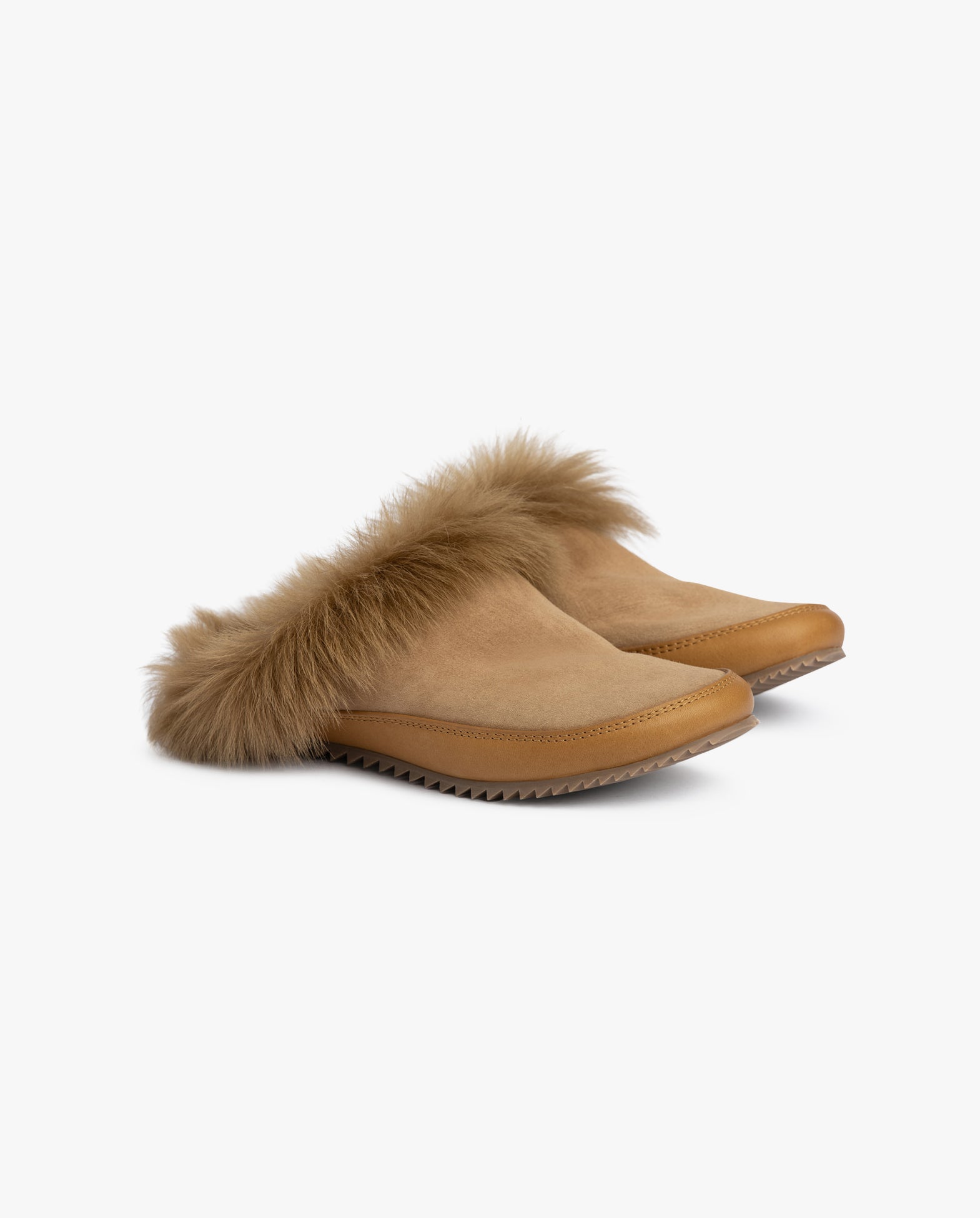 Jan Mules Tan Suede Churra