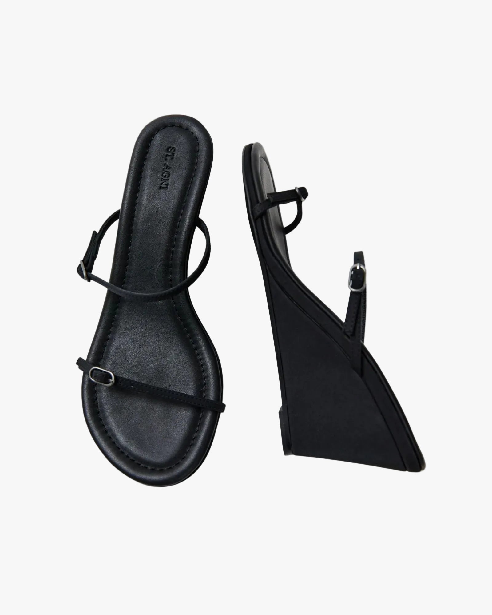 Petit Belt Detail Wedge Black