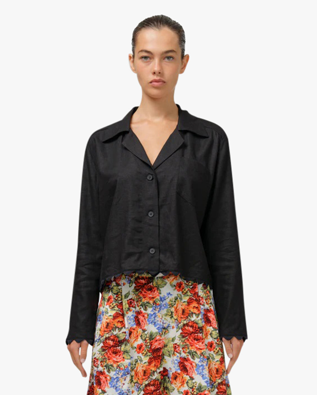 Rosalie Top With Scallop Edge