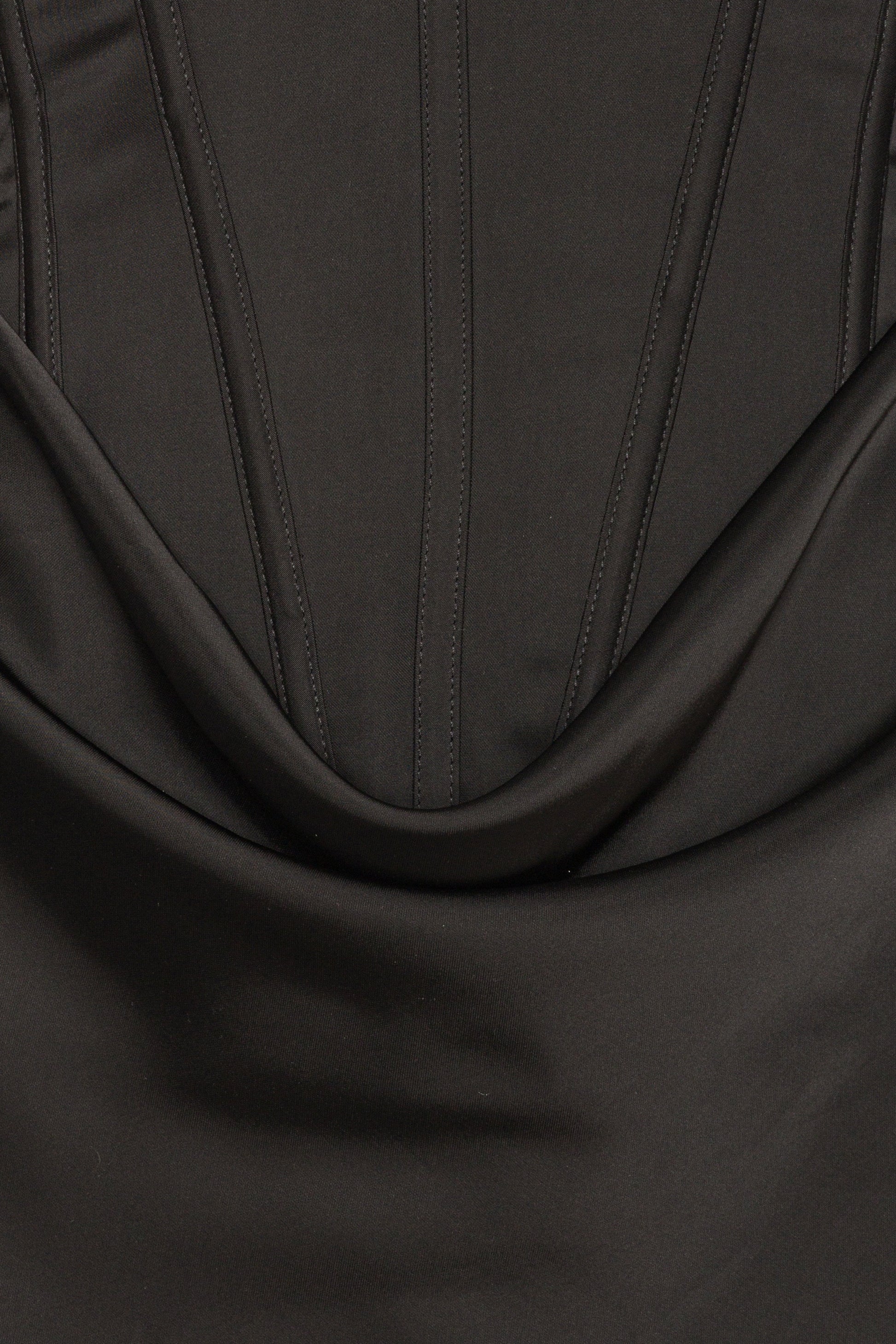 Satin Corset Mini Dress Black