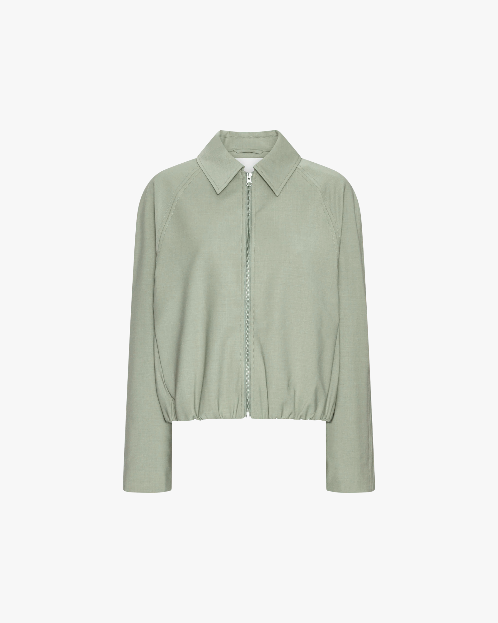 Pinstripe Ray Bomber Jacket Light Grey