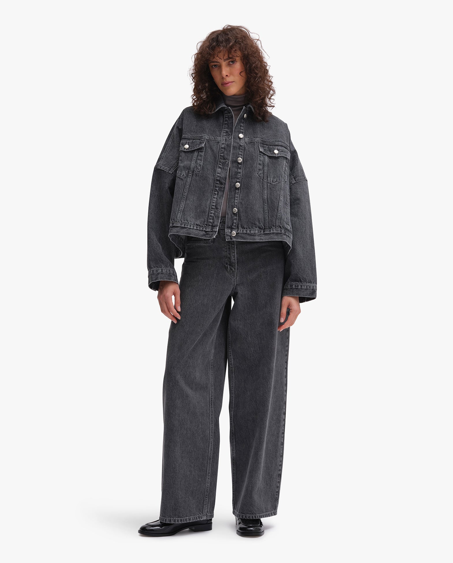 Drapy Back Denim Jacket