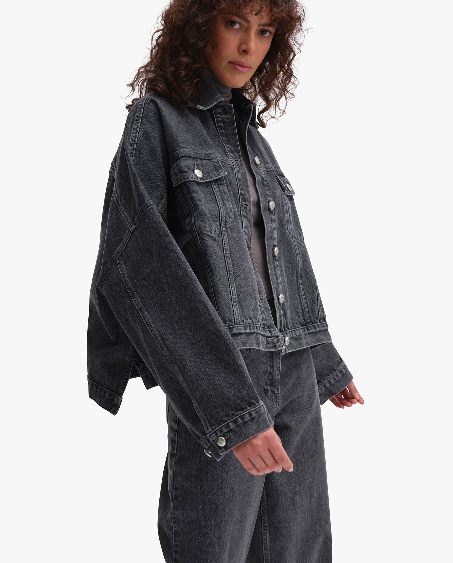 Drapy Back Denim Jacket