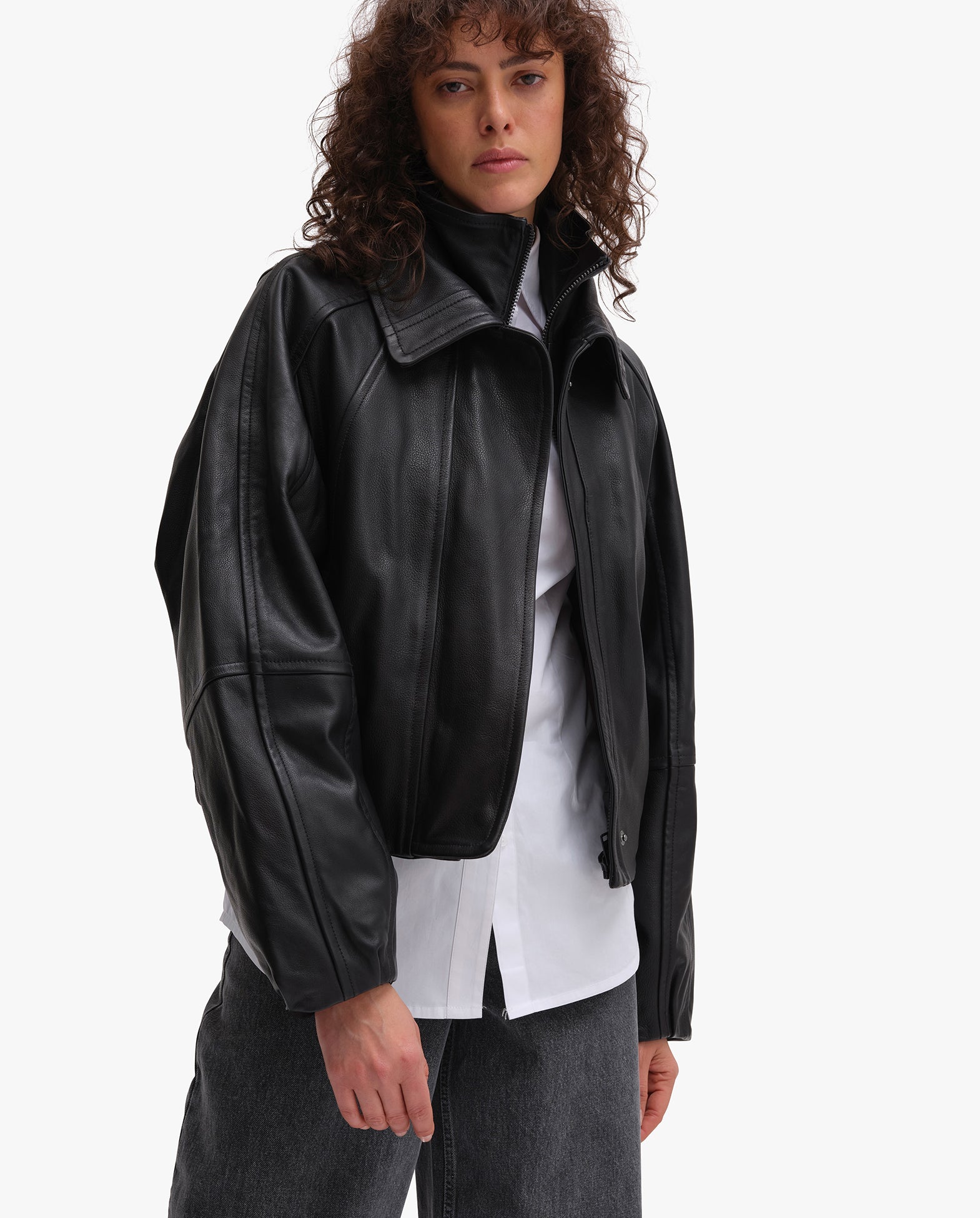 Leather Bomber Jacket
