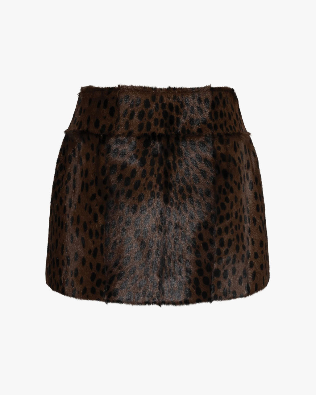Rue Goat Shearling Skirt Cheetah