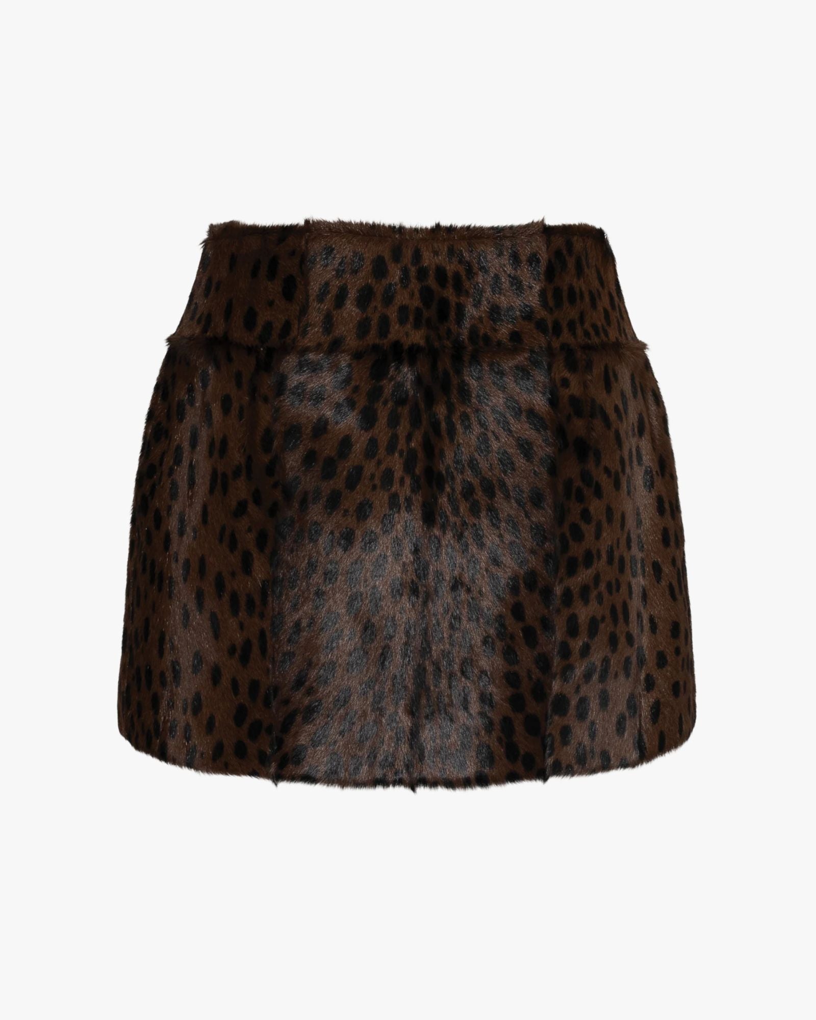 Rue Goat Shearling Skirt Cheetah