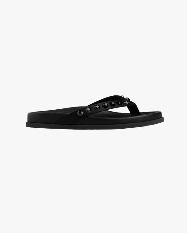 Devika Sandals Black Satin-Jet