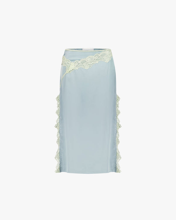 Attitude Midi Skirt Antique Blue/Pistachio