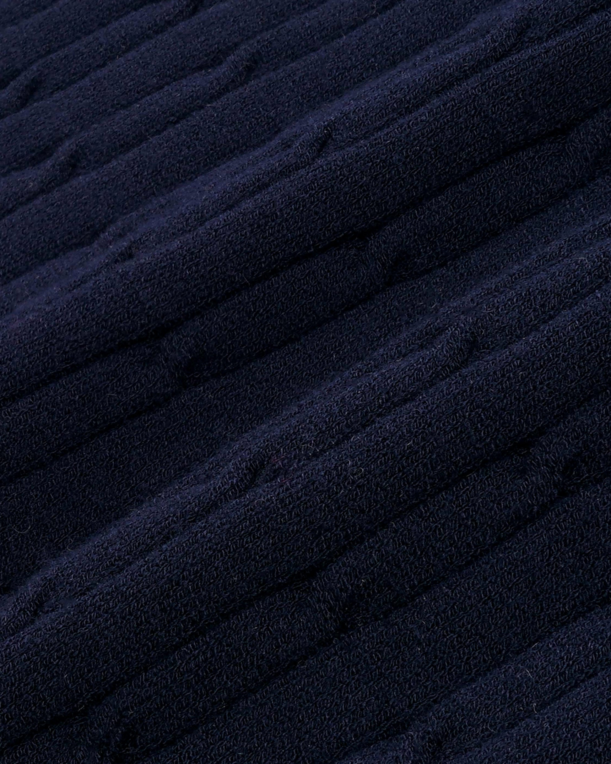 Fine Cable Knit Pattern Polo With Contrast Trim