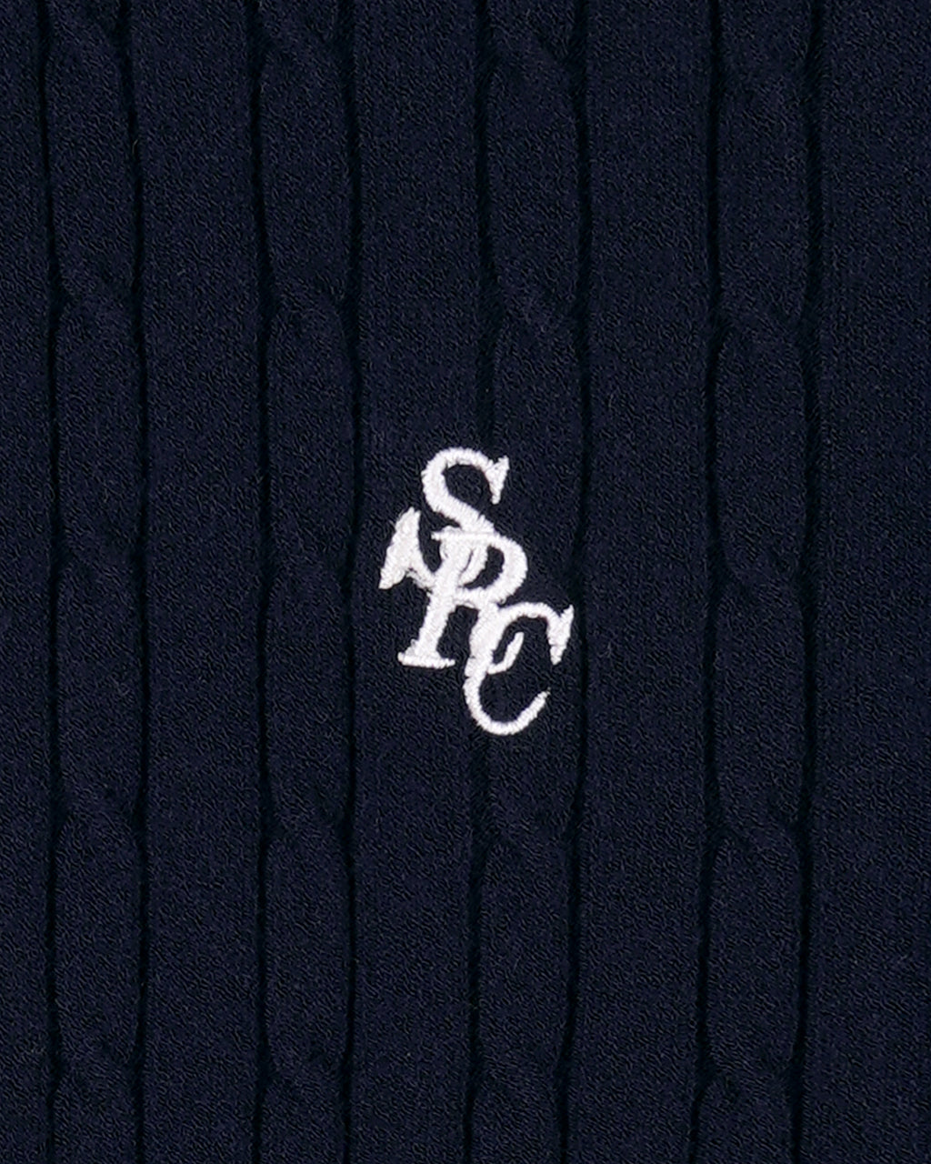 Fine Cable Knit Pattern Polo With Contrast Trim