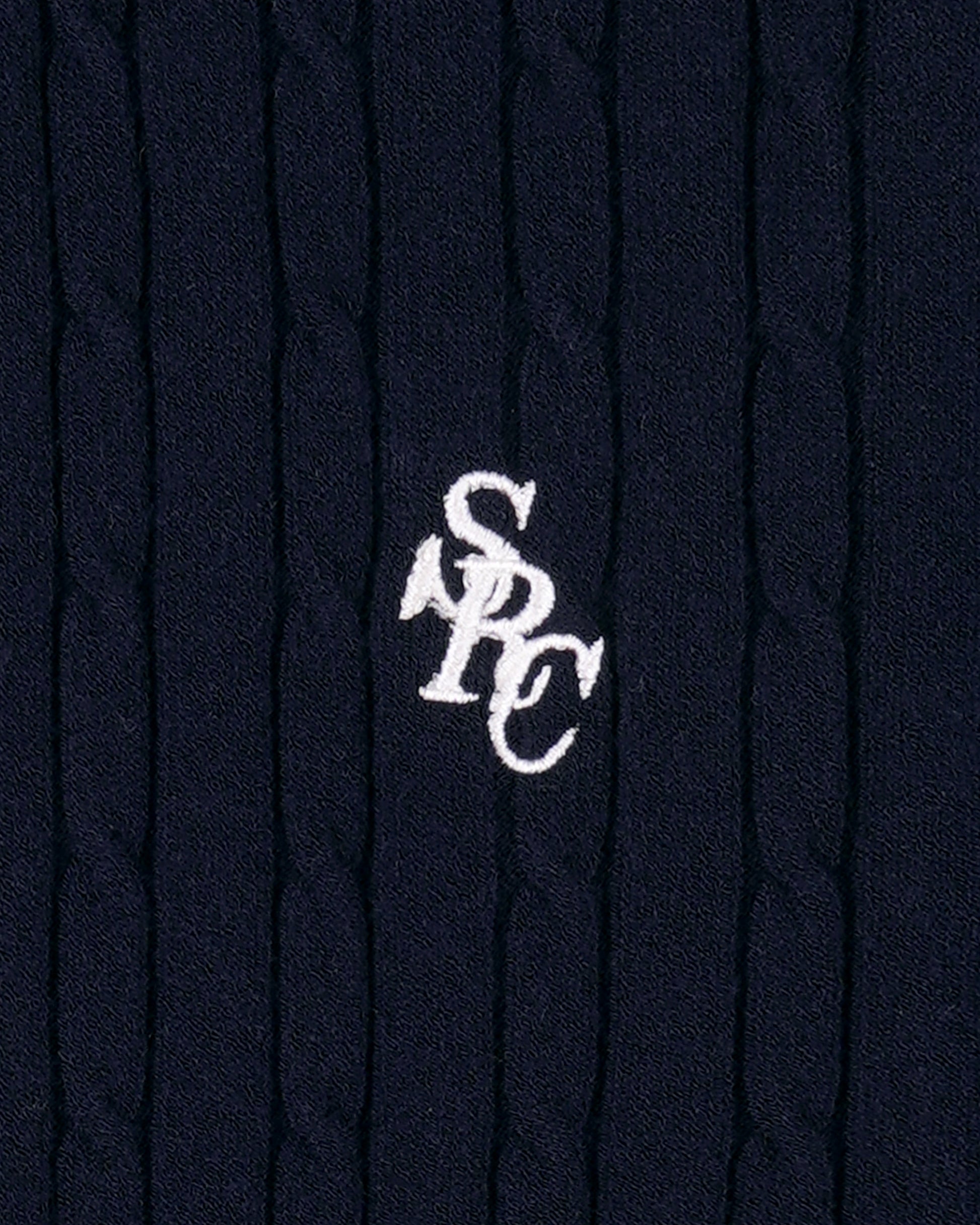 Fine Cable Knit Pattern Polo With Contrast Trim