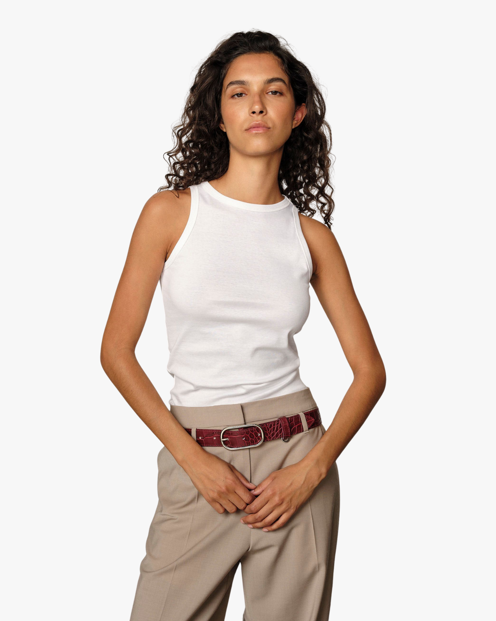 Sabina Jersey Top White