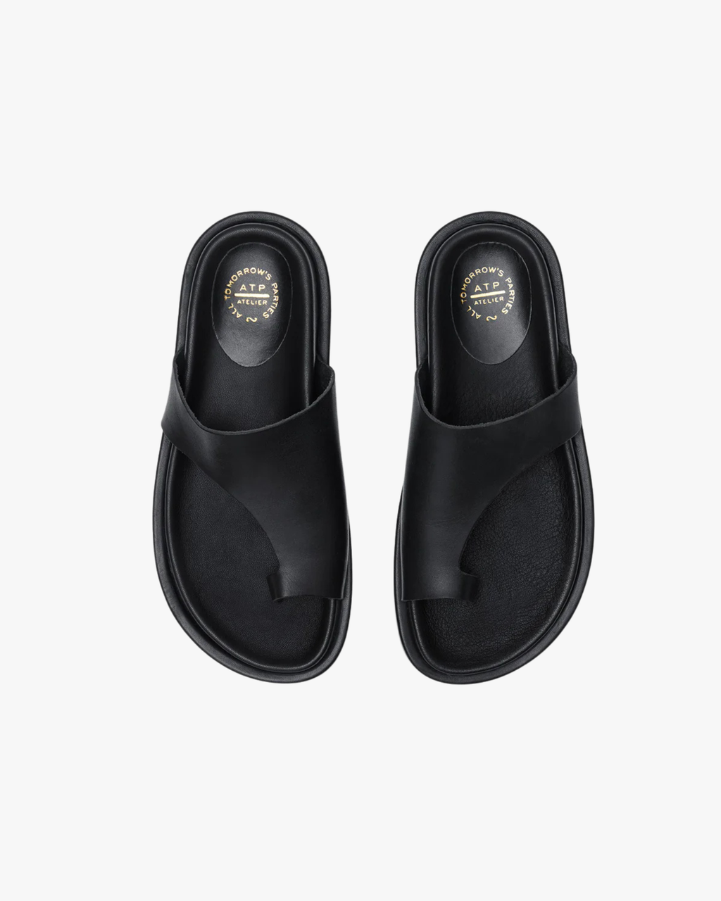 Rosanna Black Leather Comfy Sandals