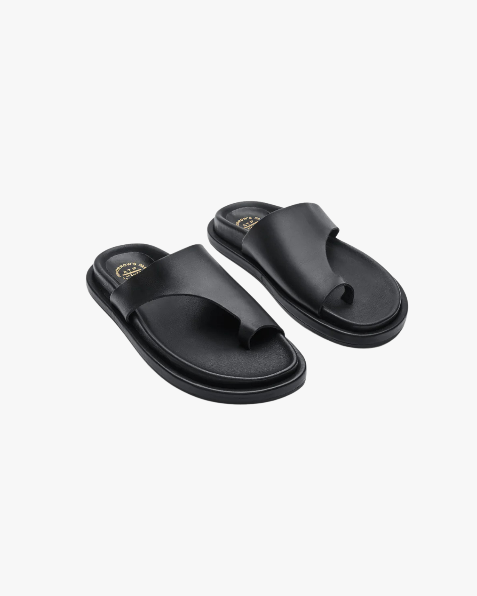 Rosanna Black Leather Comfy Sandals
