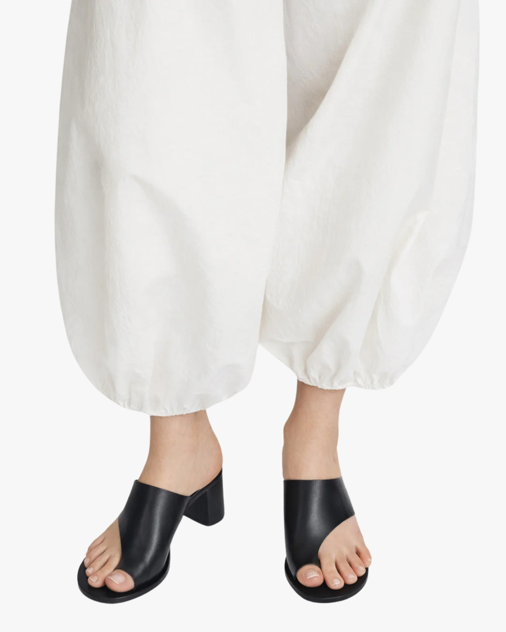 Rosate Black Leather Cutout Heeled Sandals