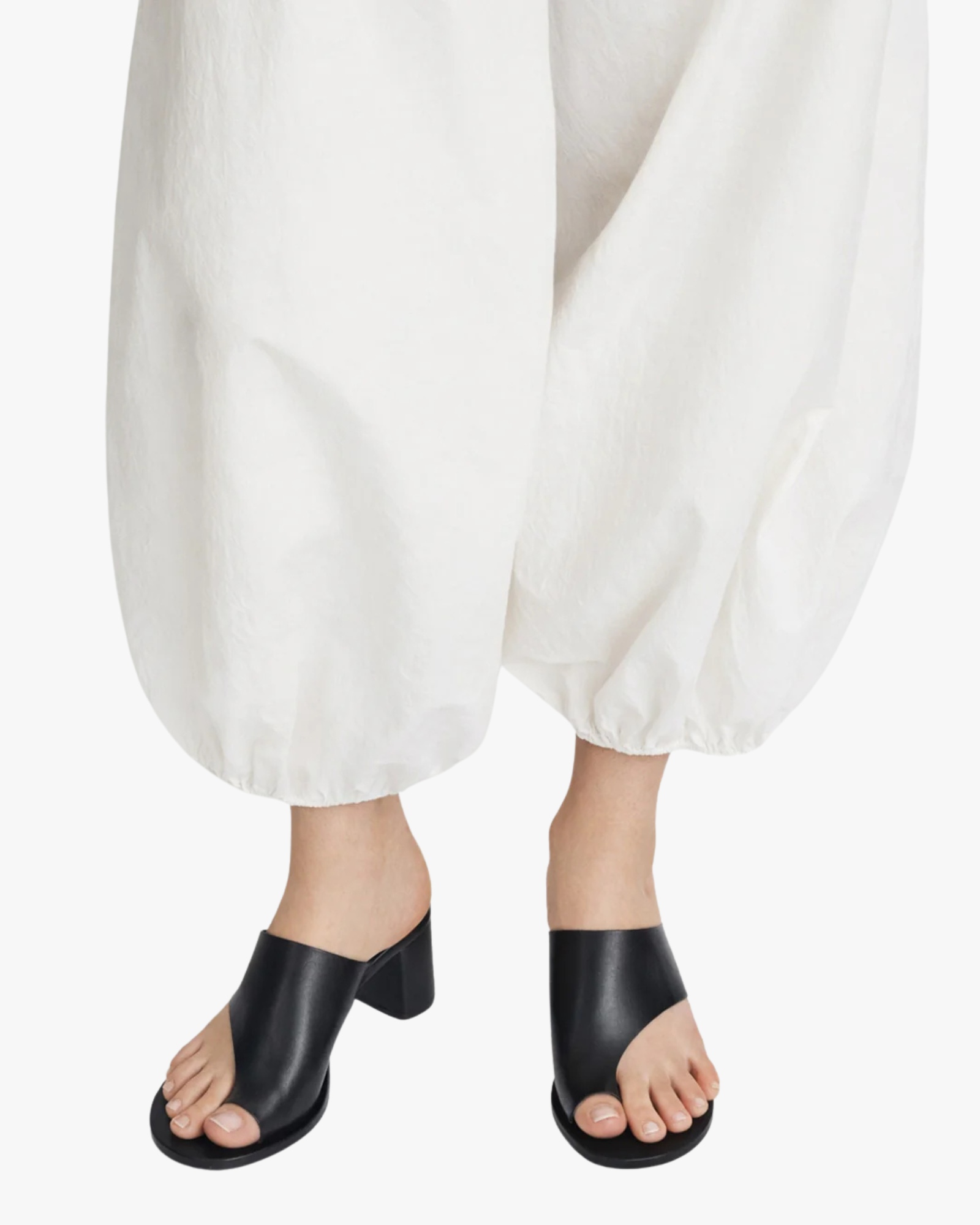 Rosate Black Leather Cutout Heeled Sandals