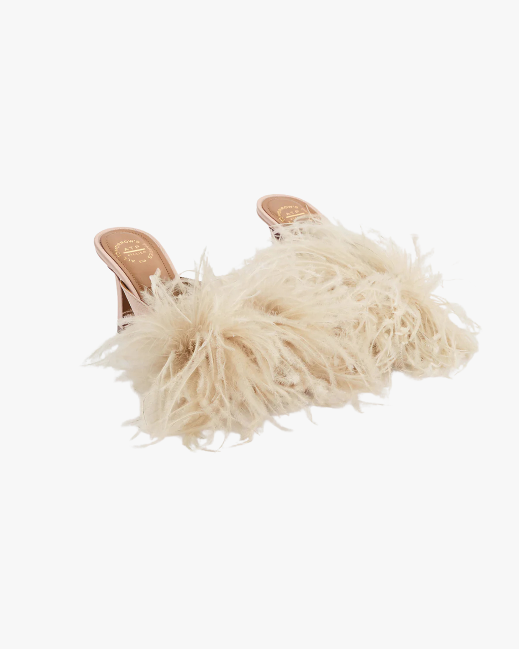 Ziano Cipria Heeled Sandals Grained Calf/Feathers