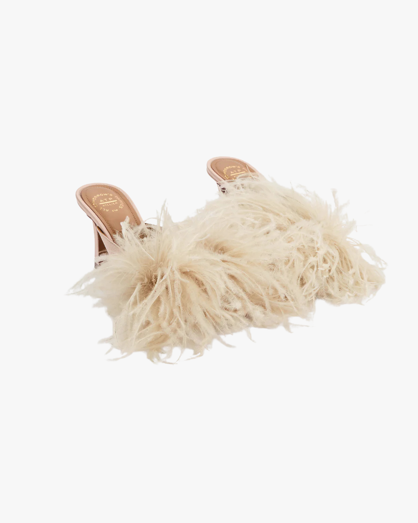 Ziano Cipria Heeled Sandals Grained Calf/Feathers