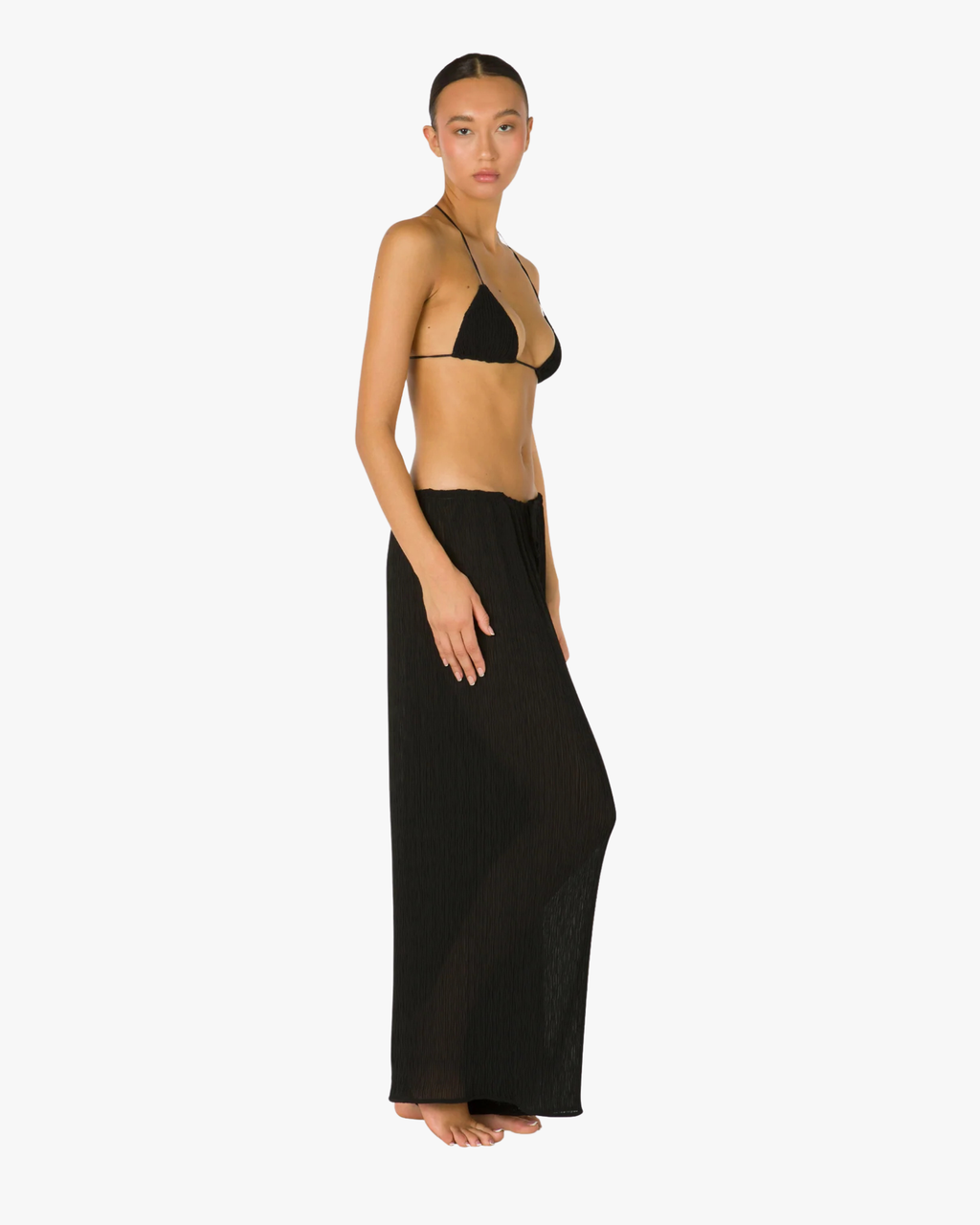 Plisse Pants Black