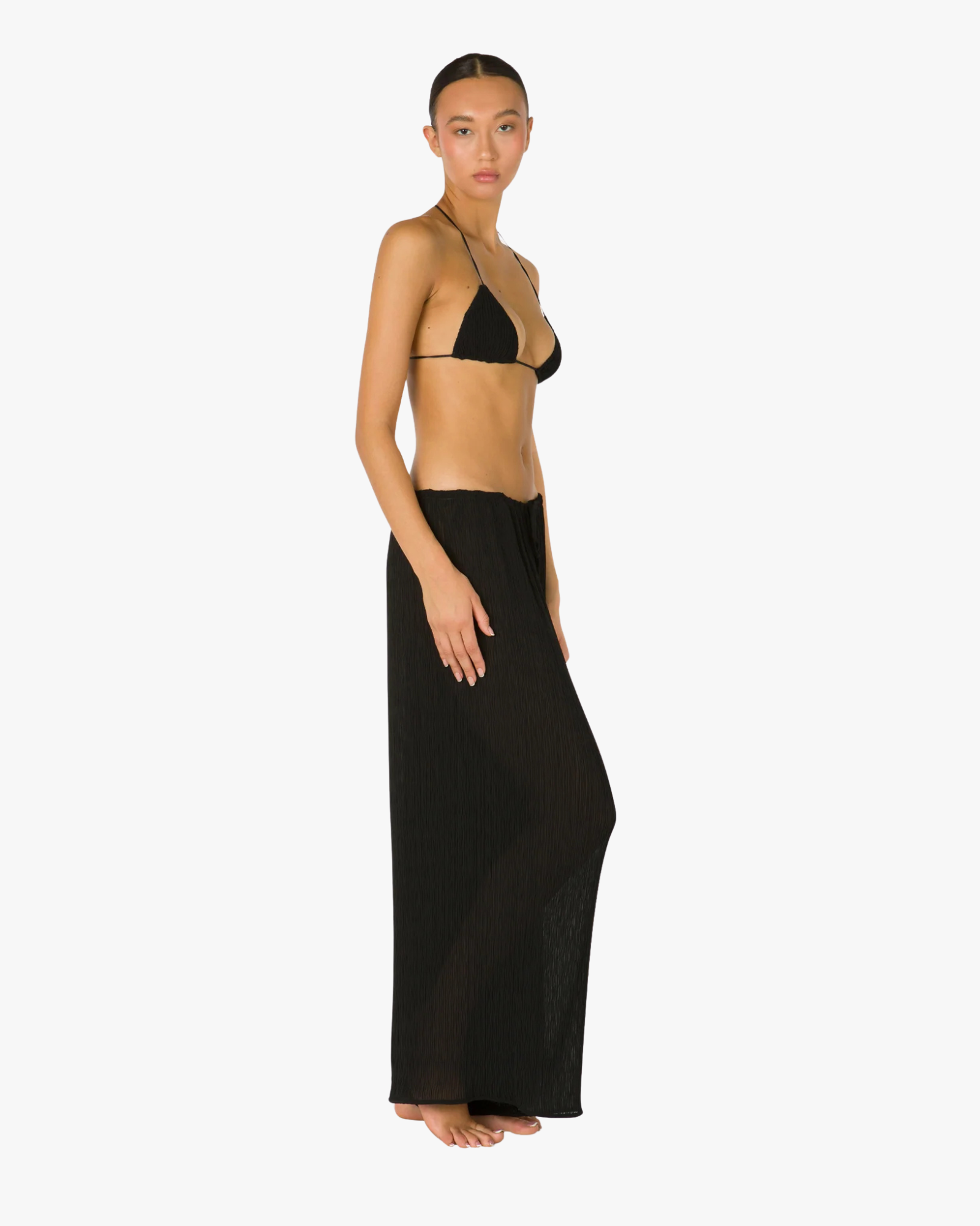 Plisse Pants Black