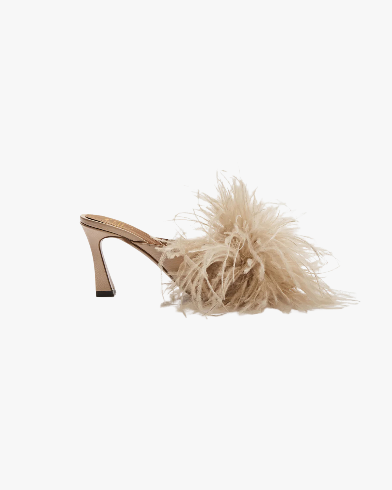 Ziano Cipria Heeled Sandals Grained Calf/Feathers