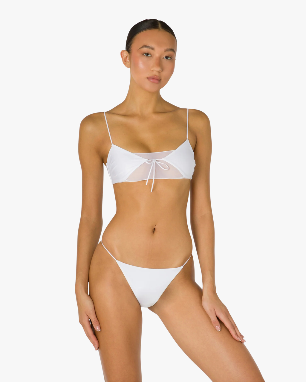 Sporty Mesh Bikini White