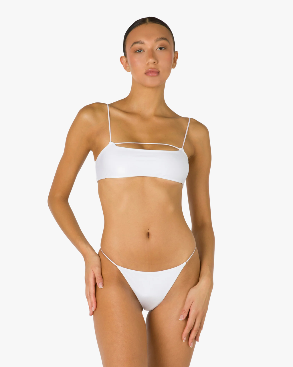 Sporty Line Lycra Bikini White