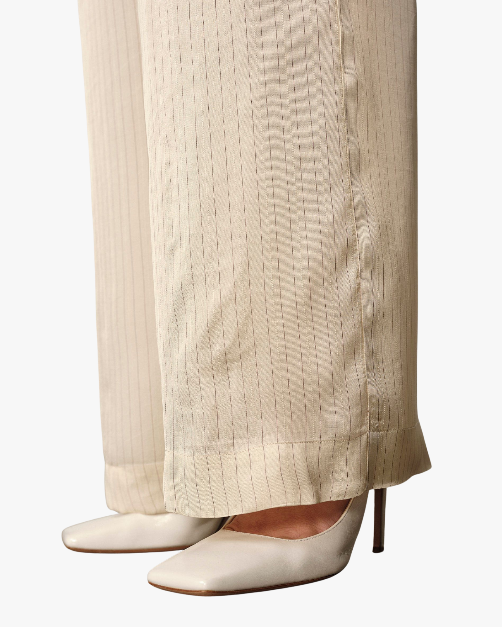 Sander Tailored Silk Trousers Creme