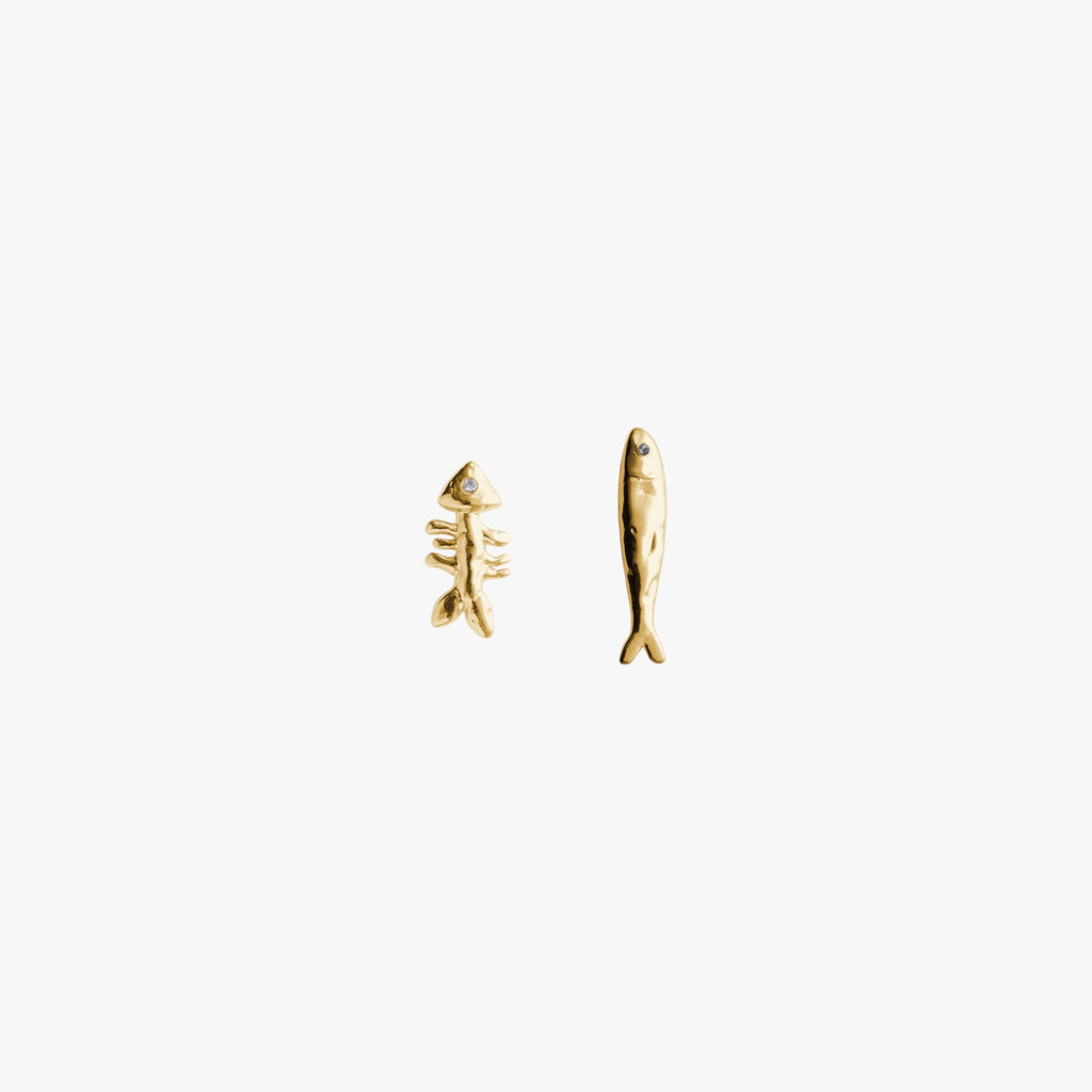 Sardine And Fishbone Earrings