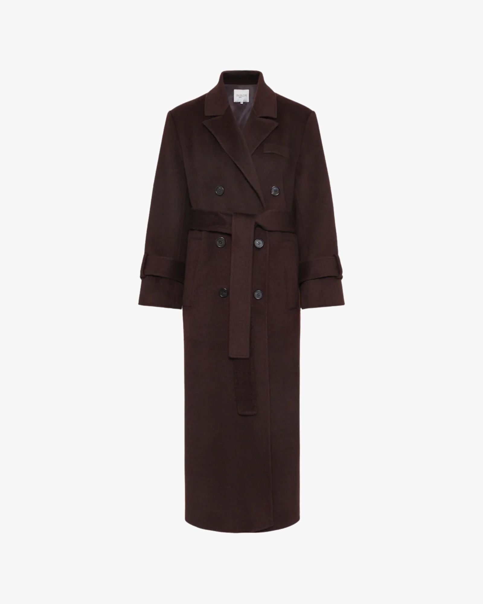 Saville Wool Coat Mahogany