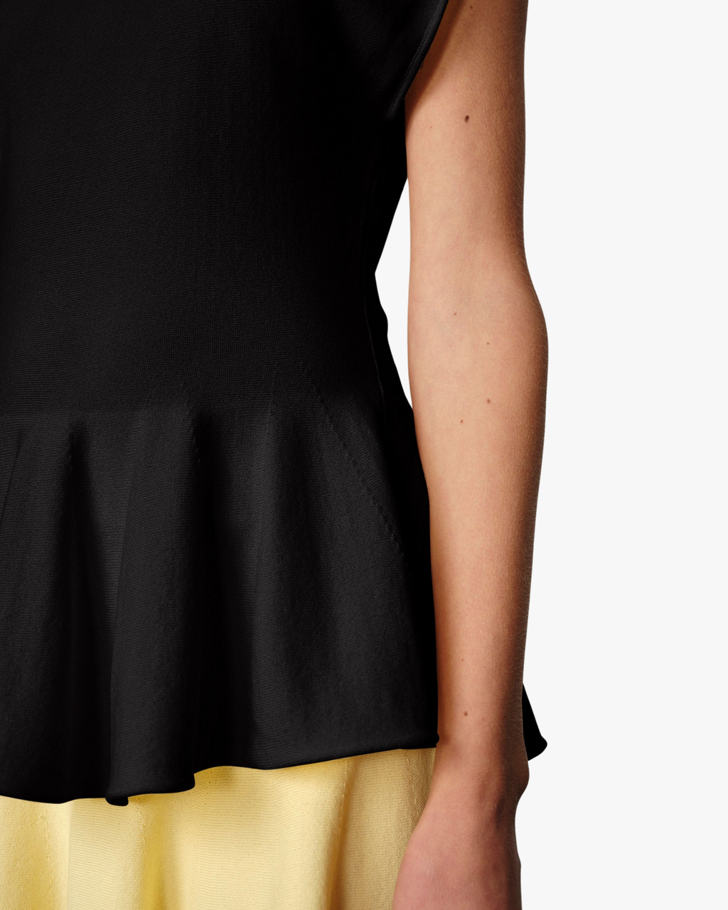 Sean Knit Peplum Blouse Black
