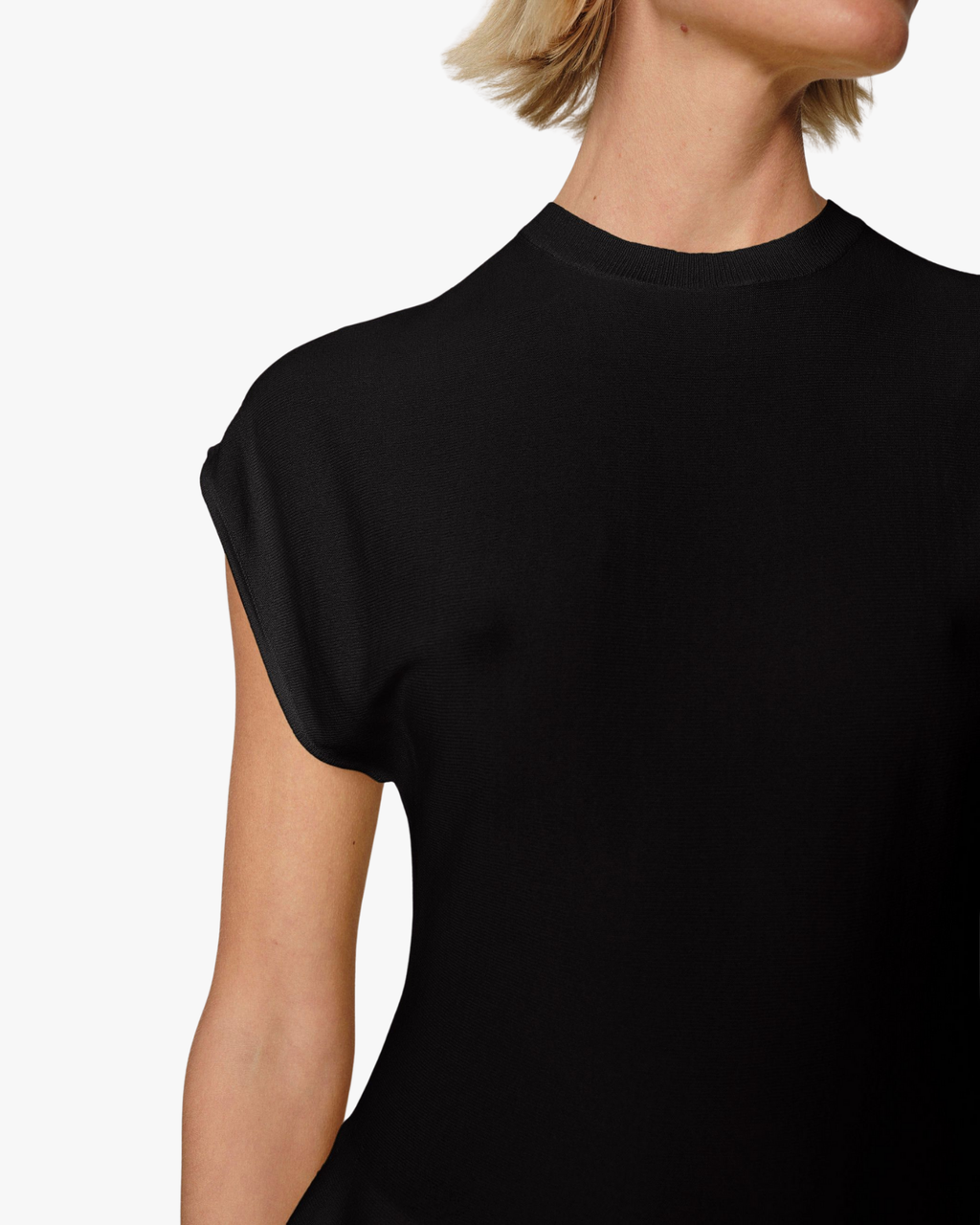 Sean Knit Peplum Blouse Black