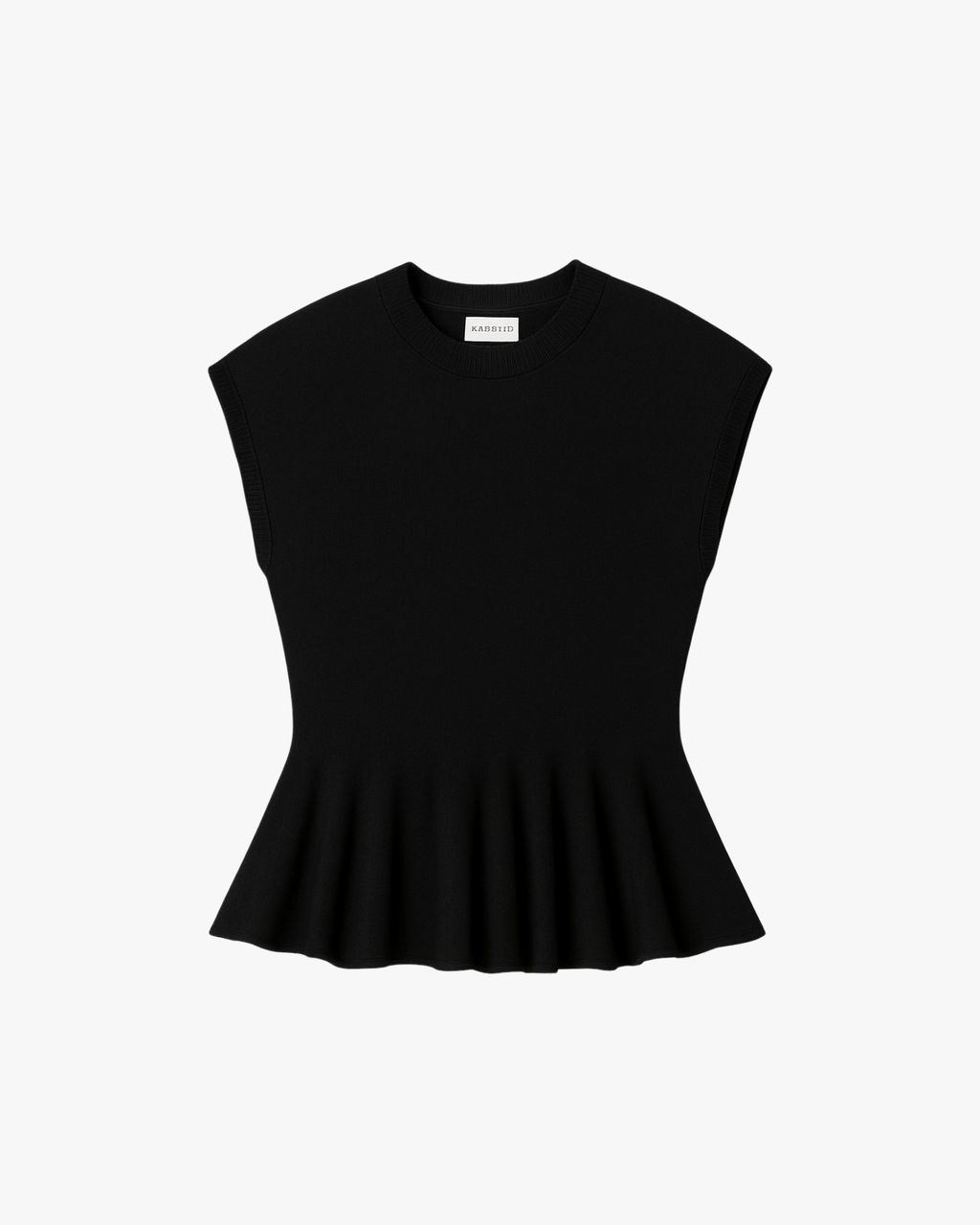Sean Knit Peplum Blouse Black
