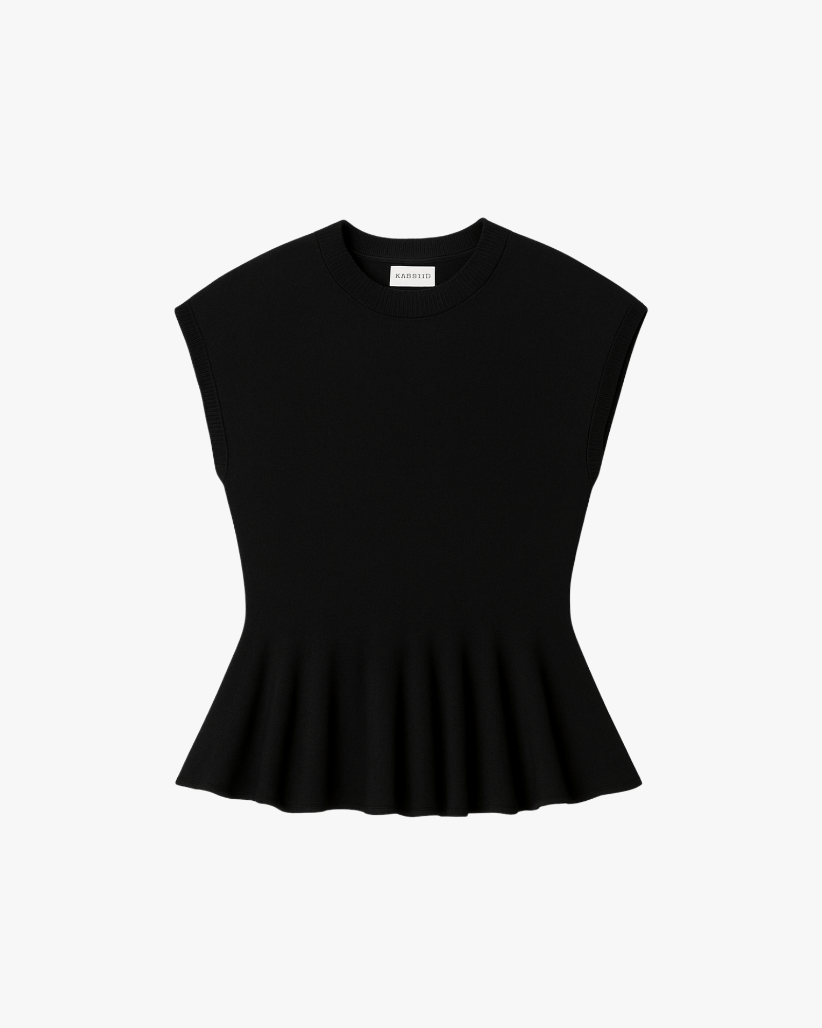 Sean Knit Peplum Blouse Black