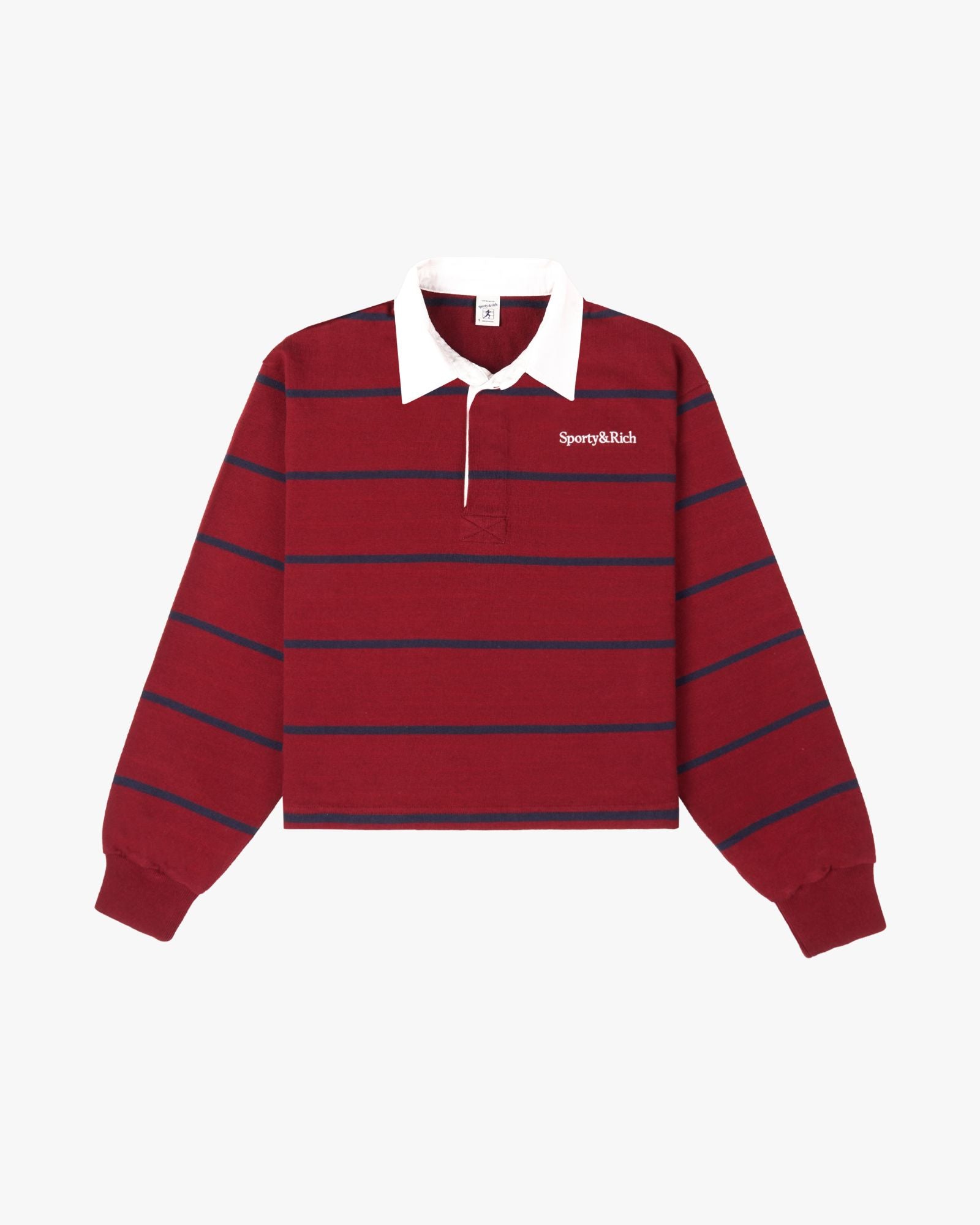 Serif Logo Rugby Polo Merlot/White/Dark Navy