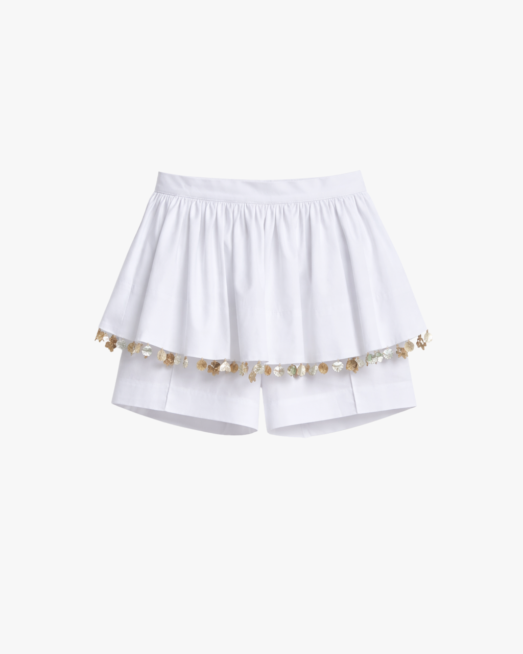 Pantaloncini con orlo ondulato e pesciolini