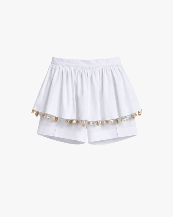 Shorts with a Wavy Hem and Little Fish