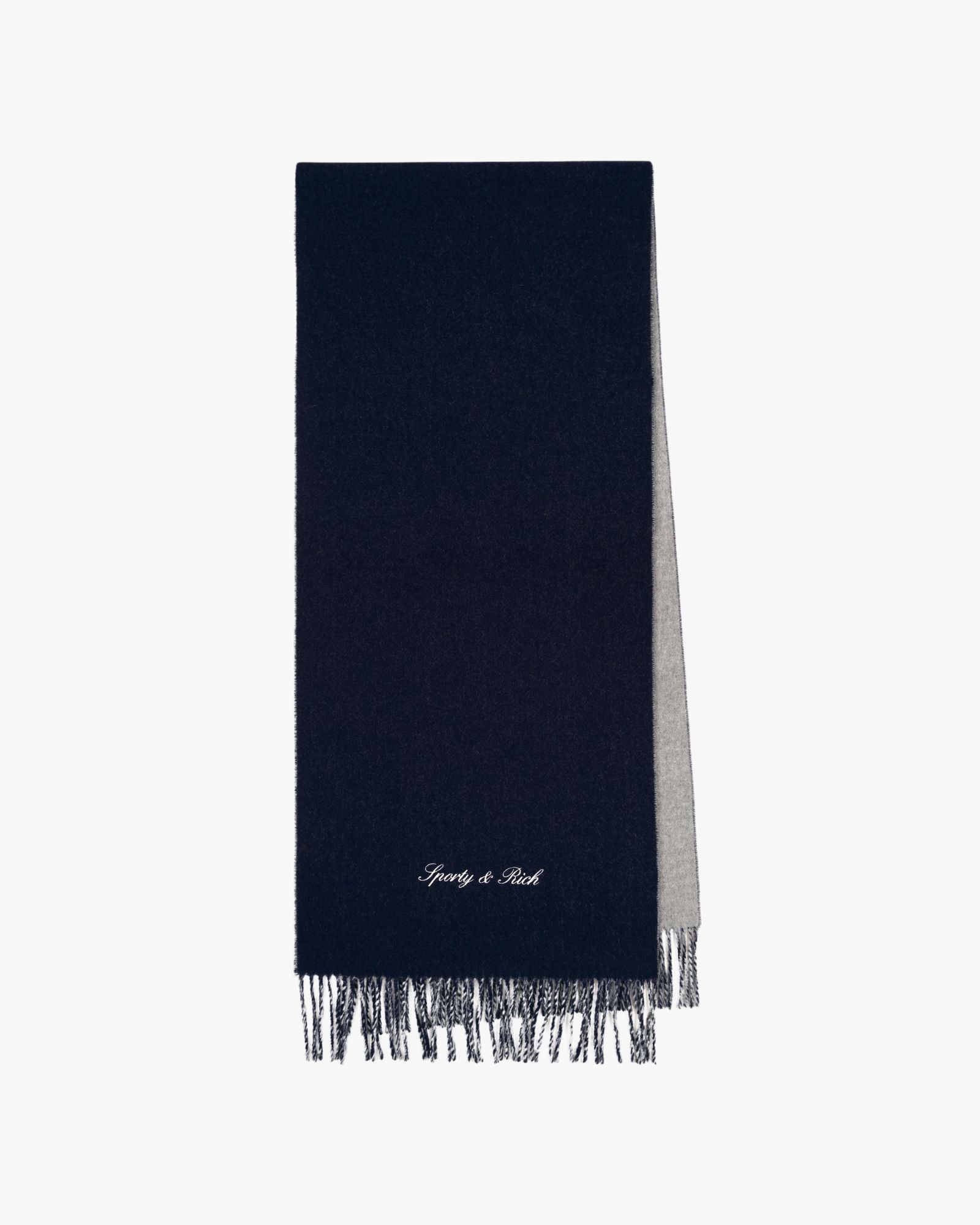Signature Logo Duo Scarf Light Gray/Navy